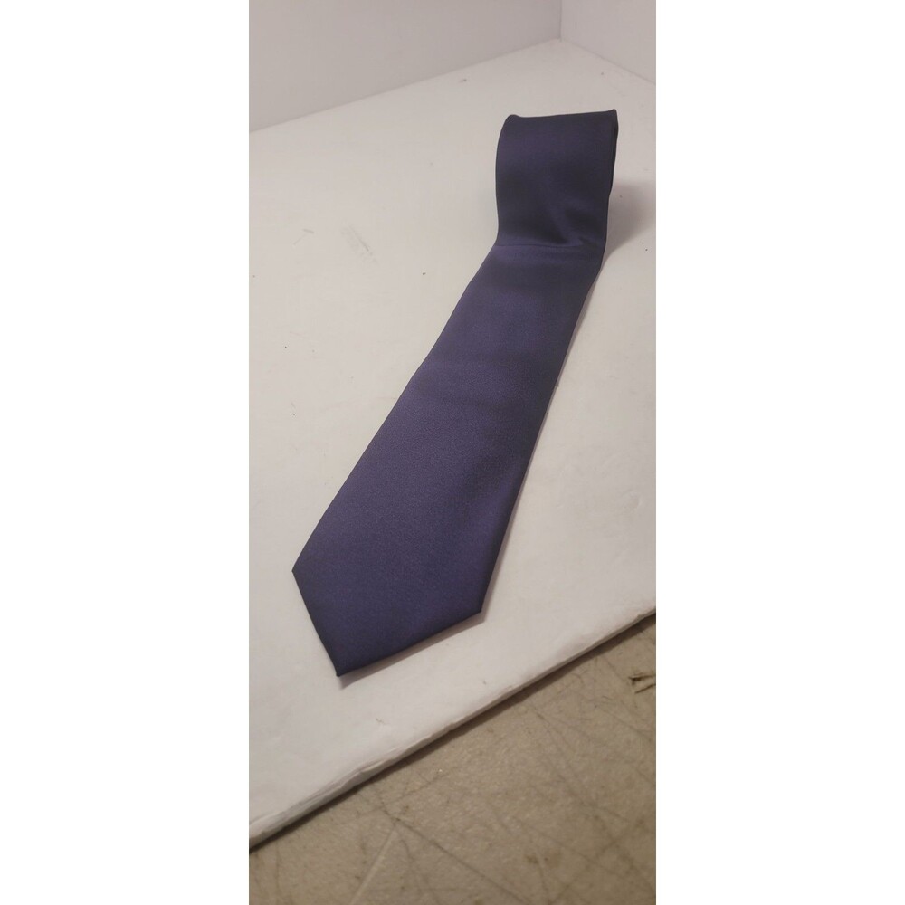 Men Axist solid Dark Bluish purple 100% polyester classic neck tie